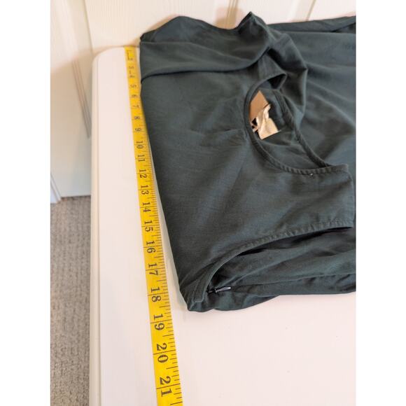 NWT Khara Kapas Pure Cotton Muslin Green Asymmetrical Hem Drape Dress Women Sz M - Picture 12 of 14